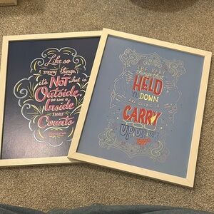 Disney Inspirational Quote Art Prints - Set of 2